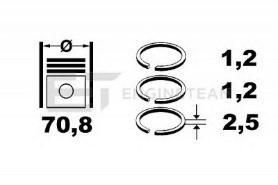ET ENGINETEAM r1001800 -  Комплект поршневых колец